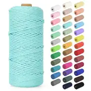Macrame Cord 3mm x 109 Yards 4 Strands Twisted Cotton Rope for Wall Hanging L...