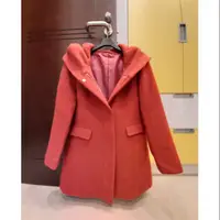 在飛比找蝦皮購物優惠-日本精品橘紅 毛料大衣
