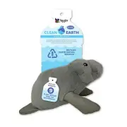 Spunky Pup Clean Earth Plush Manatee Dog Toy, Small