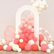 LEBENGURU Upgraded 7.2FT Open Arch Backdrop Cover, White Spandex Fitted Round Top Wedding Arches, Double-Sided U-Shaped Arch Chiara Stand Covers for Birthday Party Baby Shower Banquet Balloon Décor