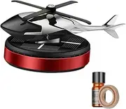 Helicopter Car Air Fresheners Ornaments | Solar Power Rotating Helicopter Auto Aromatherapy,Alloy Aviation Aircraft Shape Aromatherapy Diffuser for Home Vehicle Interior Ornaments B/m