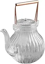 LABRIMP Induction Kettle Heat-Resistant Glass Teapot Tea Brewing Pot Handle Tea Pot