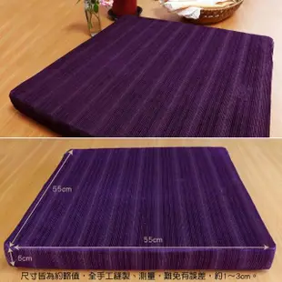 【LASSLEY】立體座墊-紫條紋55cm高6cm厚墊(坐墊 椅墊 大方墊 和室 沙發墊 客廳 台灣製造)