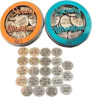 2pcs Mini Sweary affirmation Discs, A Jar of 22pcs Sweary Affirmations, Mini Sweary Motivational Statement Unique Funny Gifts for Family, Friends, Colleagues ( Color : Blue+Orange , Size : One size )