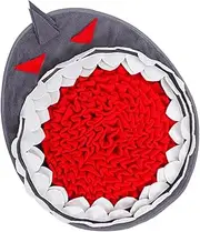 PEPLAYTAL 1Pc Creative Shark Shaped Sniffing Pad Durable Pet Smell Mat for Sniff Training Comfortable Grey Yoga Mat for Dogs Easy to Clean Non Slip Design