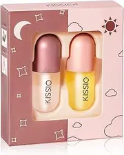 KISSIO Lip Plumper Set,Natural Lip Plumper,Lip Care,2 PCS Plumper Gloss,Lip Moisturizing Beautiful,Day Ues And Night Ues Set,2PCS
