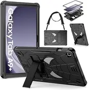[Roczential] for Samsung Galaxy Tab A9+ Case with Kickstand (SM-X210/X216/X218), Galaxy Tab А9 Plus Case for Kids, Heavy Duty Shockproof Rugged Protective Tablet Cover Kids Boys Children（Black）