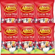 NEW Allens Chew Mix Lollies Sherbies Milko Chews RedRipperz 6 Pack 830g Bulk