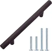 Amazon Basics Euro Bar Cabinet Handle (1/2-inch Diameter), 6.38-inch Length (4-inch Hole Center), Oil Rubbed Bronze, 10-Pack