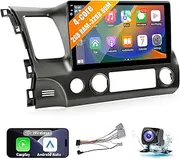Leadfan Car Stereo Radio Support Wireless CarPlay & Android Auto for Honda Civic 2006 2007 2008 2009 2010 2011, 10.1 Inch IPS Touch Screen Bluetooth Car Stereo with GPS Navigation WiFi Rear Camera