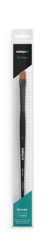 Vallejo Hobby Brushes: Blender Flat Angled Synthetic Brush Large