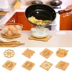 Fine Craftsmanship Hot Pad Stew Pot Heat Protector Cartoon Wood Bamboo Trivet
