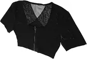 [COLLBATH] Men's Corset Vest Slimming Shirt Chest Binder Breathable Material Zipper Front Posture Support Black