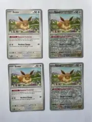 Prismatic Evolutions - Eevee Lot 074/131 (2x Base & 2x Reverse Holo)