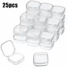 25Pcs Small Boxes Square Transparent Plastic Box Jewelry Storage Case ContainGU