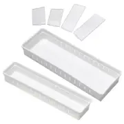 2 Pcs Compartment Storage Box Office Boxes Drawer Organiser Trays Container