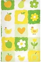 Yellow-green Flower Checkered Pattern decorative kitchen hand towels decorative microfiber dish towels for kitchen {prop2} cleaning summer now designs toallas para la cocina 28x18in set of 6