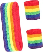 [Abaodam] 1Set Professional Sports Sweat Bands Kit Fitness Headbands and Wristbands for Men Women for Basketball Running Gym Workouts High Elasticity Sweat Absorption