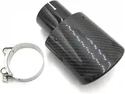Exhaust Tail Pipe Car Styling Oval Slanted Carbon Black Exhaust Tip Glossy Fiber Muffler Pipe Tail