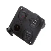 Car Dual USB Power Charger Cigarette Lighter Socket Voltmeter Switch For
