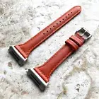 Dark Orange Slim Elegant Soft Leather Band Strap for Fitbit Ionic Smart Watch
