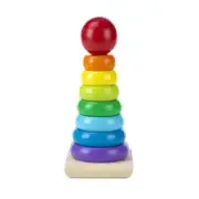 New Melissa & Doug Rainbow Stacker Wooden Ring Educational Toy, 18+ months