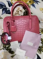 BNWT NEW Season RADLEY PINK FAUX CROC SKIN LEATHER Medium Multiway Bag RRP$550