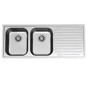Clark Monaco Double Left Hand Bowl Sink With 1 Tap Hole