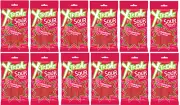 918499 12 x 160 g X - TREME SOUR STRAPS STRAWBERRY GUMMY CANDY DIPPED IN SUGAR