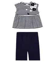 [Il Gufo] Il Gufo Baby striped cotton top and pants set M 12 blue