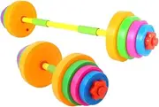 HANABASS 1 Set Adjustable Dumbbell Fun Exercise Tool for Strength Training Includes Barbell for Kindergarten Play Development for Boys