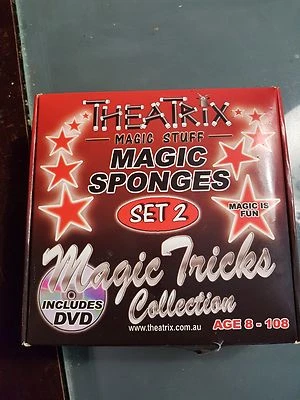 *NEW IN BOX* Theatrix Magic Sponges / DVD set of 2