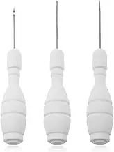 yyangz 3PCS Plastic Handle Awl Needle Sewing Shoe Repair Needle Quick Punch Leather Awl Scratch Awl Tool for Sewing DIY Crafts Leather Clothing Hole Punching