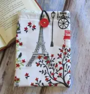 Book Sleeve/Tablet/iPad Mini/Kindle/eReader sleeve, Small Padded in Paris Print