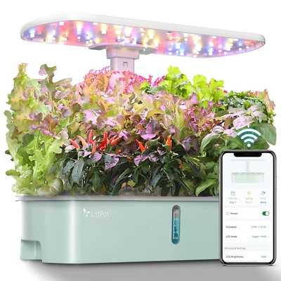 Hydroponics Growing System Kits, APP & WiFi Controlled Smart Indoor Garden 24W
