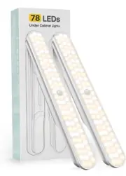 Under Cabinet Lights, 78 LED Lights Battery Operated Motion Sensor Light Indoor,