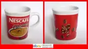 NESCAFE COFFEE Ceramic Mug Cup MALAYSIA White Red CAPPUCCINO 3.5" Tall Nestle