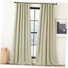 Room Darkening Faux Linen 135 inch Curtains for Living W50 x L135 Thatched Tan