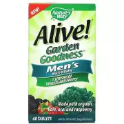2 X Nature's Way, Alive! Garden Goodness, Men's Multivitamin, 60 Tablets