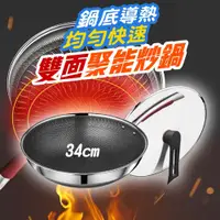 在飛比找PChome24h購物優惠-34cm雙面聚能炒鍋