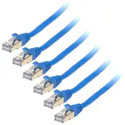 6x Connect Cable Male Cat6 Network Ethernet Cable 2m Connector Cord 10Gbps Blue