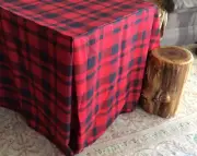Tailored Tablecloth (fits 42” Square Top Only!) Festive Holiday Buffalo Plaid