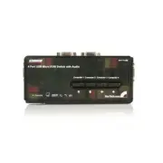 StarTech 4 Port Black USB KVM Switch Kit with Cables and Audio SV411KUSB