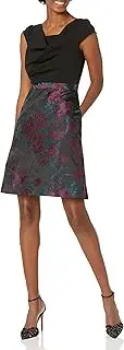 [Adrianna Papell] Women's Knit Crepe and Jacquard Dress