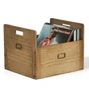 KIRIGEN Record Case for LP Record Box Record Rack Wooden Storage Case Storage Bo