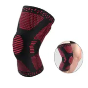 Catzon Professional Sports Knee Brace Fitness Spring Support Silicone Anti-collision Knee-BlackRed