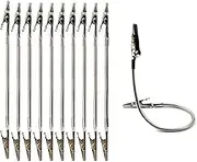 10 Pieces Double Head Alligator Clip,Metal Long Hose Flexible Clip for Memo Clip Photo Picture DIY Note Holders,18CM/7.1inch