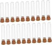 Veemoon 50Pcs Clear Plastic Test Tubes with Cork Stopper Storage Tubes for Bath Salt Candy Beads Reusable and Containers for Sample and Craft Projects