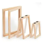 3 Pieces Paper Making Wooden Paper Making Mould Papermaking Screen Kit 3 Size Frame for DIY (A7, A6 As Shown