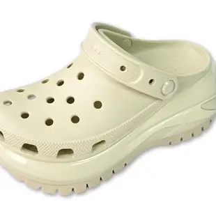 Crocs 卡駱馳 經典光輪克駱格 女 米色 增高中性鞋 休閒洞洞鞋 輕量厚底涼鞋 防水拖鞋 懶人鞋207988-2Y2